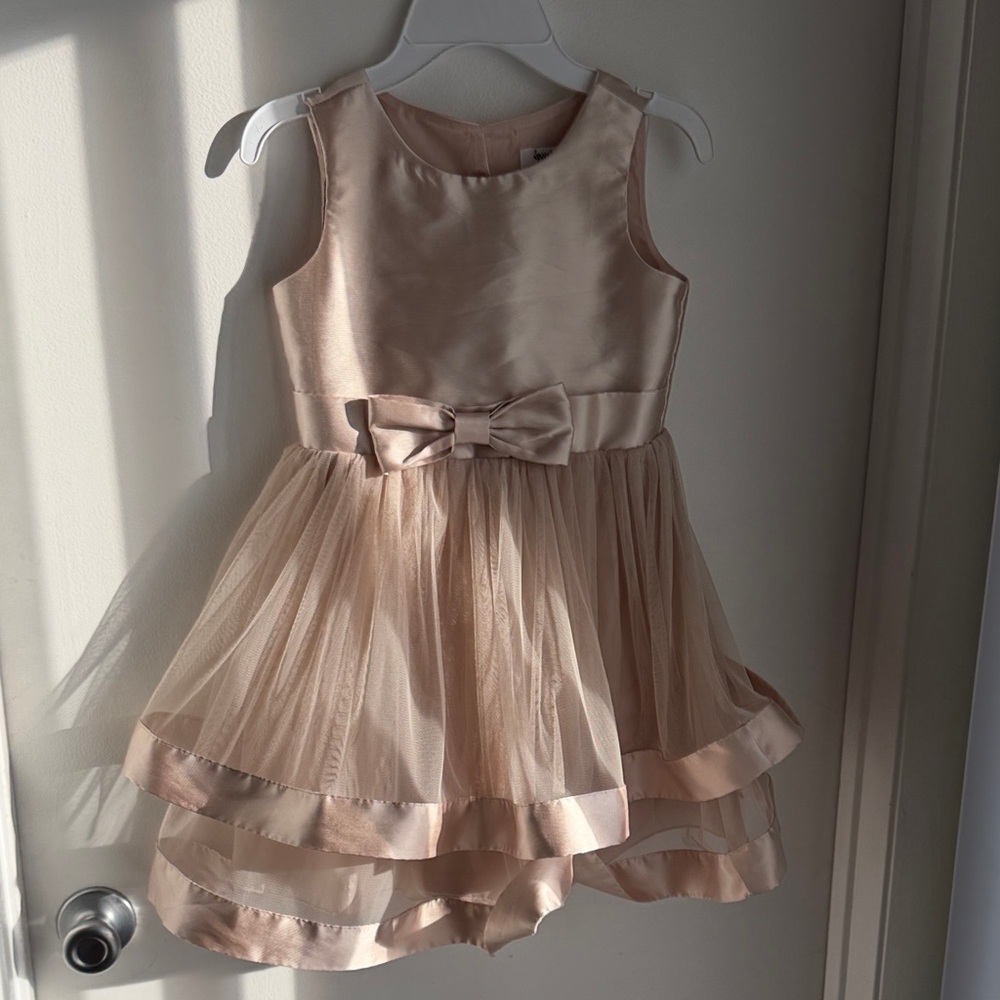 Speechless Blush Satin & Tulle Bow Party Dress